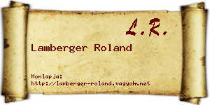 Lamberger Roland névjegykártya